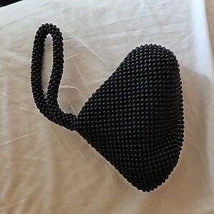 Elegant Black Beaded Clutch